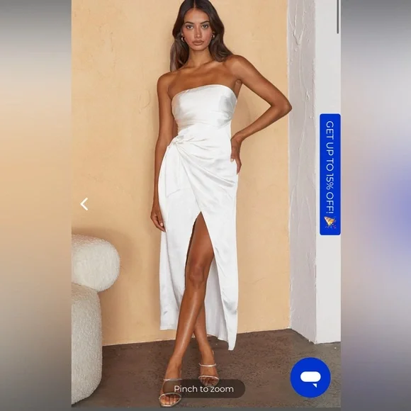 leslie selfie dresses Bella Donna Strapless Frill Dress White